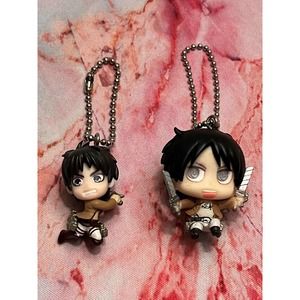 Shingeki no Kyojin Attack on Titan Eren Jaeger Chibi Two Keychains